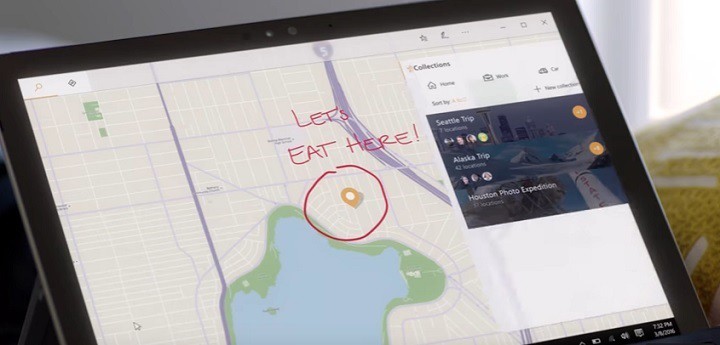 Windows 10 Maps Collections feature