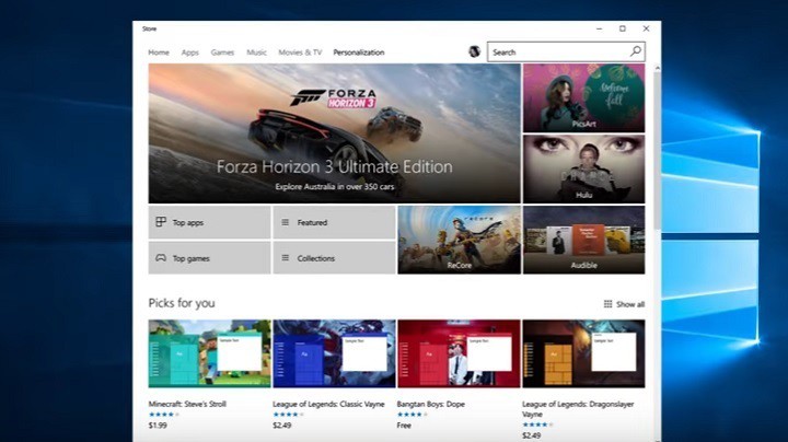 Windows Store personalized themes