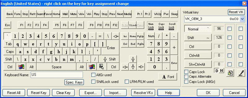 remap keyboard map