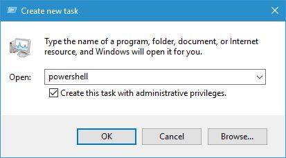 Il tasto Windows non funziona dopo l'aggiornamento eseguire PowerShell
