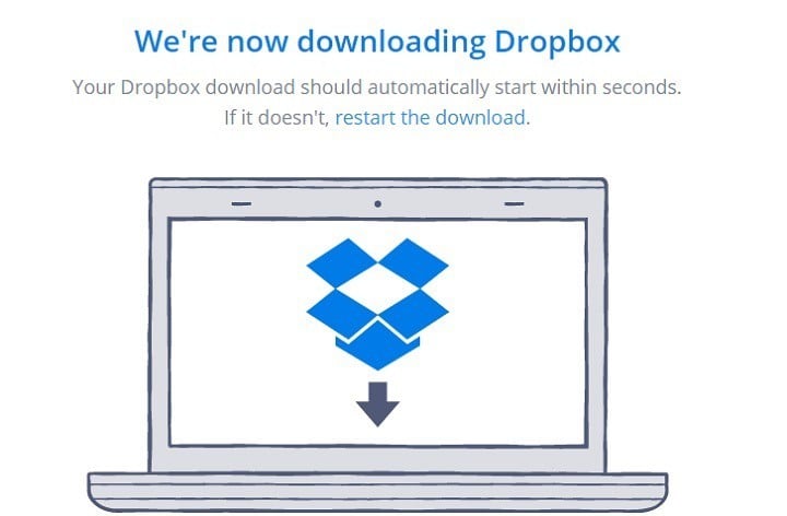 dropbox download network error