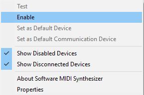 enable device Audio device is disabled on Windows 10 