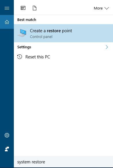 create a restore point Audio device is disabled on Windows 10 