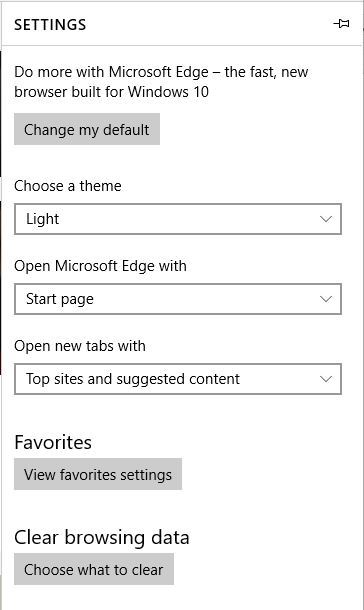 How to change Internet Options in Microsoft Edge