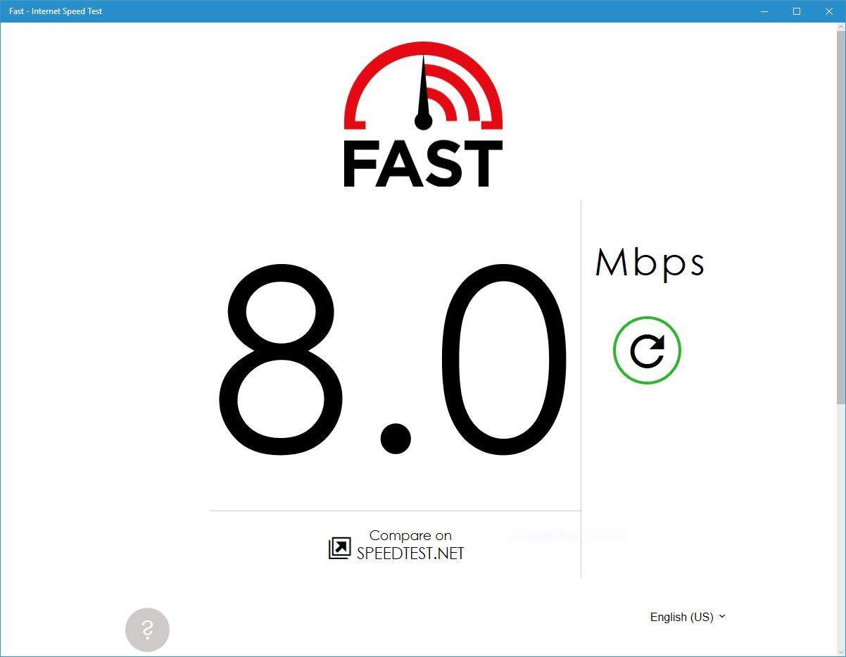ethernet status speed different than speed test