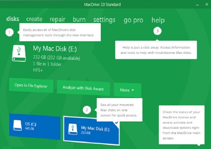 software for recognizing mac drive on windows 10