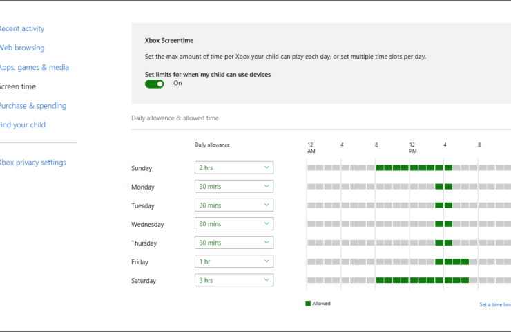 xbox extend screen time