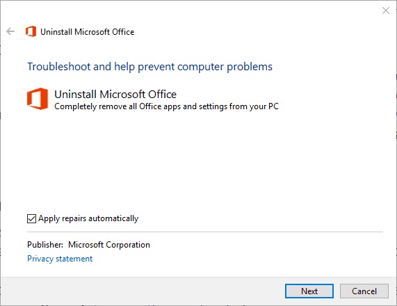 Error 1500 another installation is in progress Microsoft Office