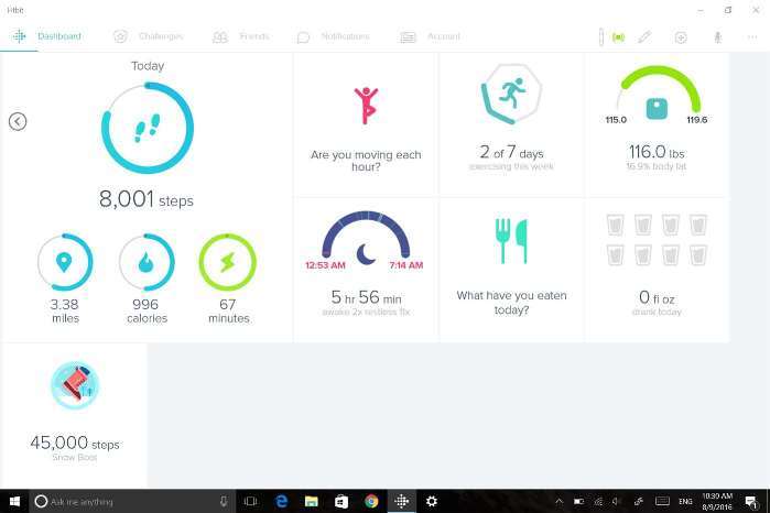 Fitbit for Windows 10 now supports 