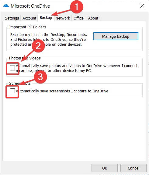stop onedrive sync on win 10