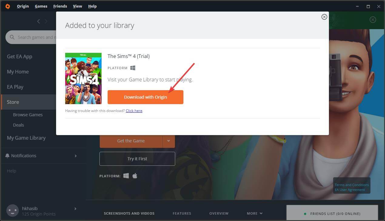 sims 4 trial install with origin