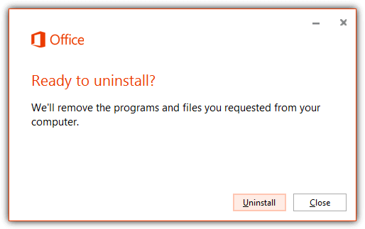 choose Uninstall to fix Remove Everything recovery option 