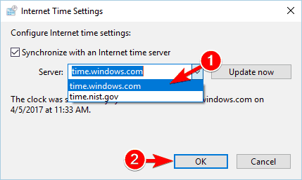 time server outlook account settings problem