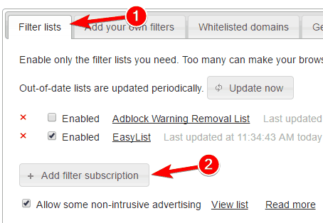 filter settings adblock +
