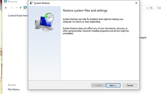 system restore your PC did not start correctly