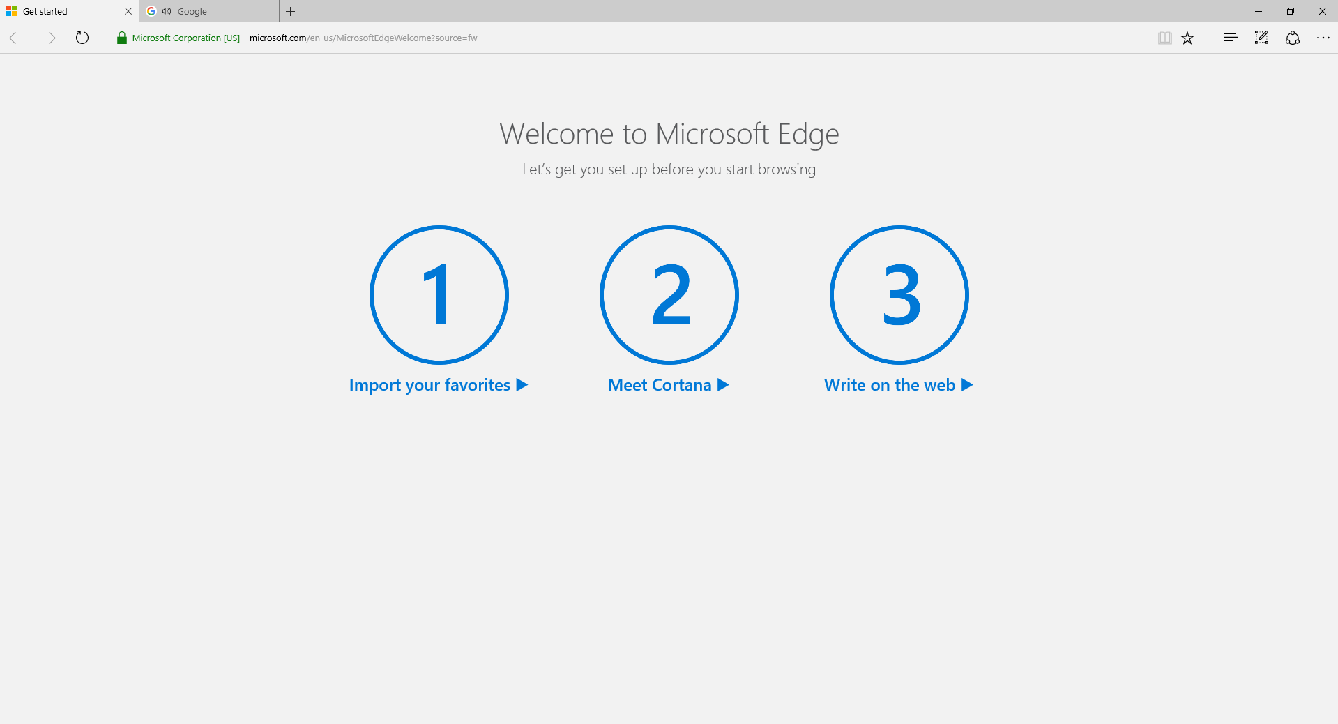 Welcome To Microsoft Edge Accept And Continue