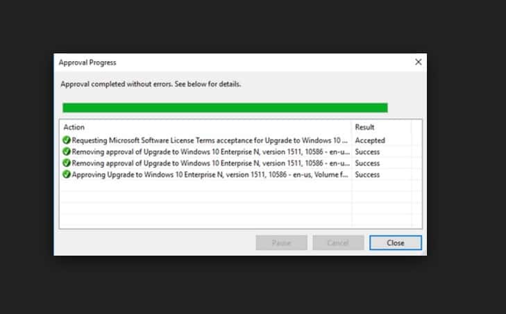 upgrade to windows 10 pro version 1511 failed