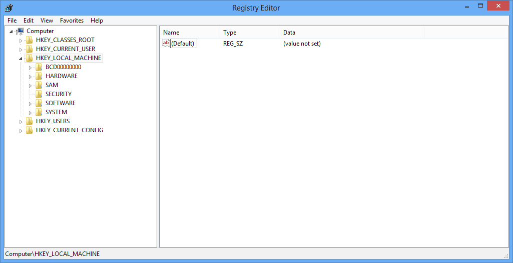 registry editor There is no disk in the drive error