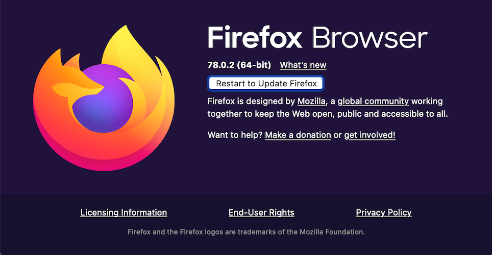 Restart to update Firefox