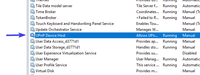 Media Streaming not working in Windows 10 reset UPnP Device Host service