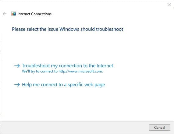 internet connection troubleshoot windows