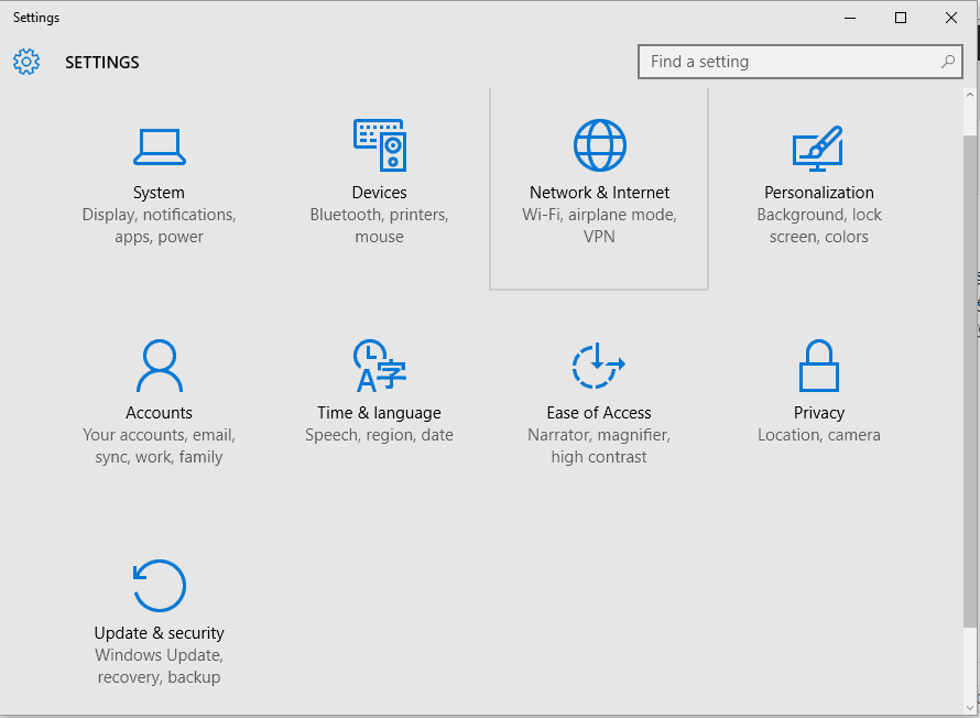 devices from windows settings 10