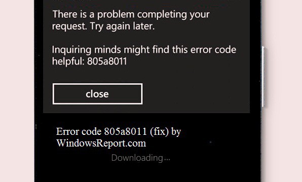 error code 805a8011