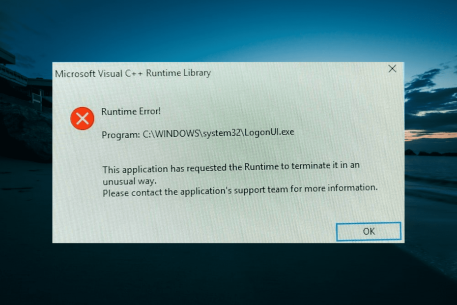 logonui.exe application error windows 10 แก้