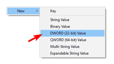 new DWORD cannot log on in Outlook