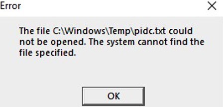 pidc.txt error on startup on Windows 10