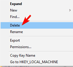 delete registry The set of folders cannot be opened