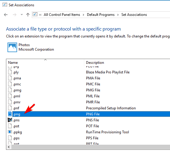 associate a file type or protocol with a specific application some thumbnails not showing windows 10