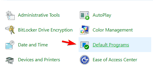 default programs control panel png thumbnails not showing windows 10