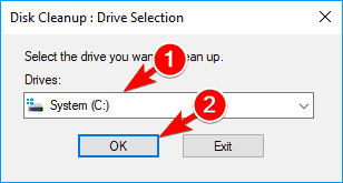 drive selection disk cleanup Thumbnail previews not showing