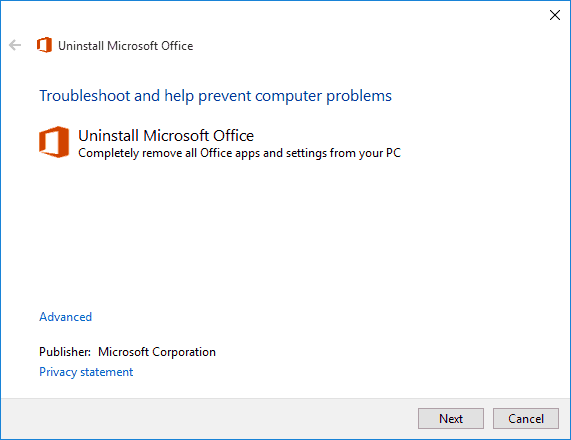 Uninstall Tool for Office