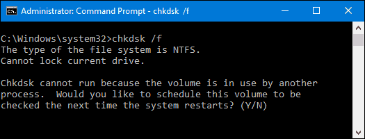 chkdsk File system error