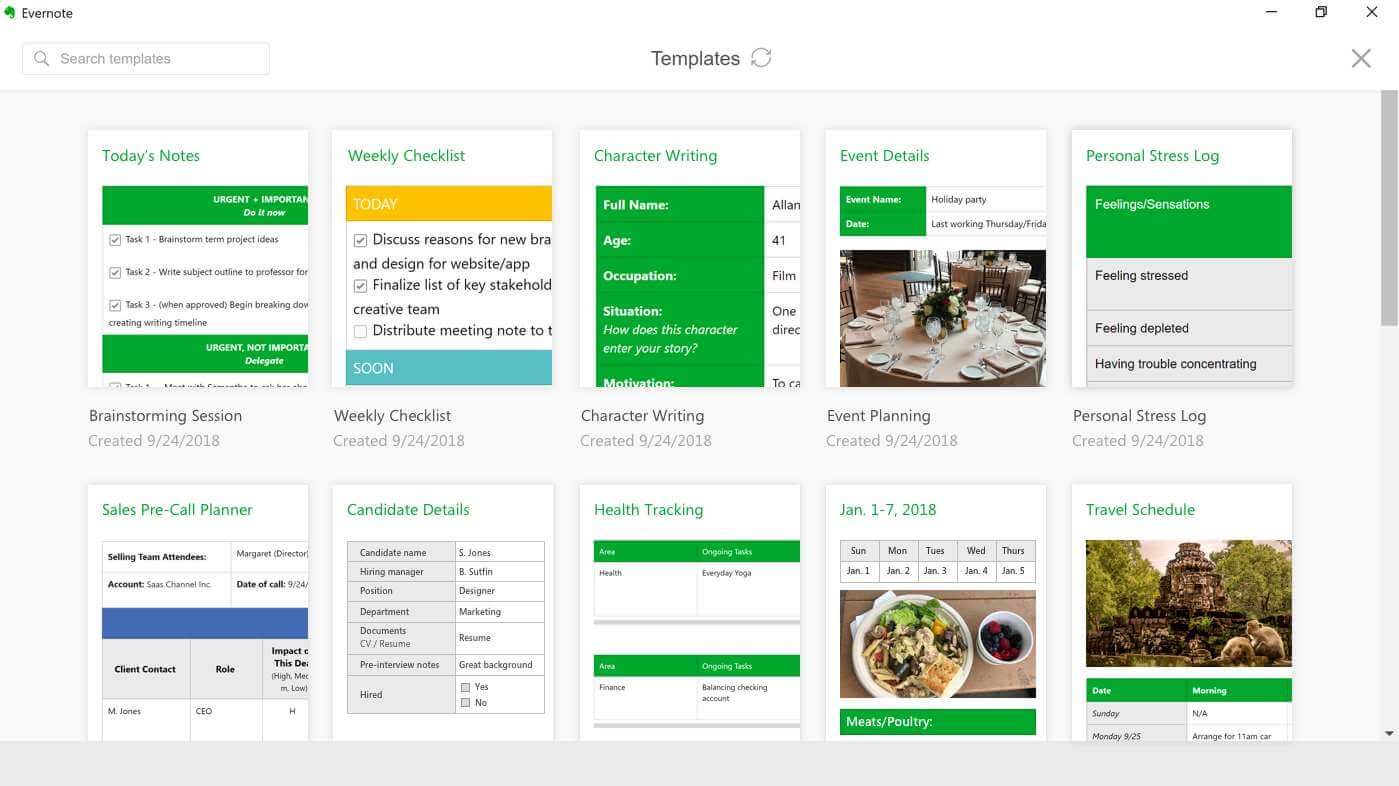 customize evernote templates