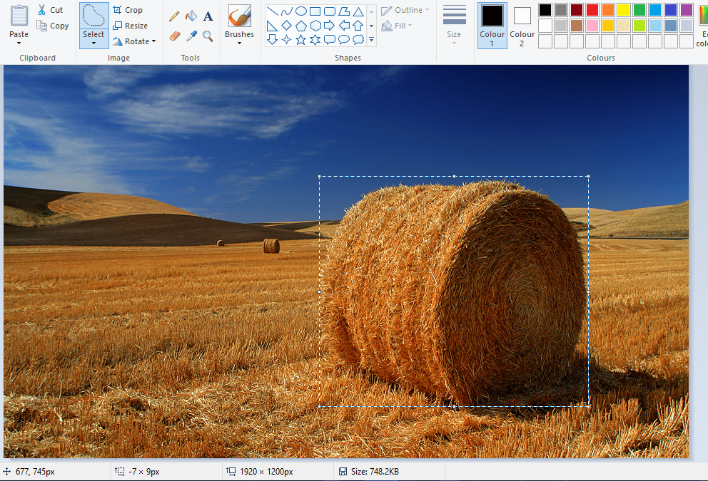 transparent background in Paint on Windows 10