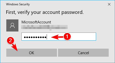 verify your microsoft account before removing PIN