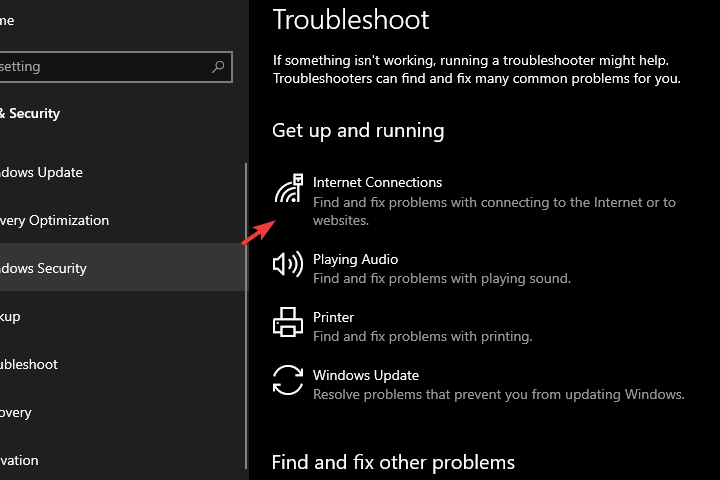 windows 10 internet connections troubleshooter