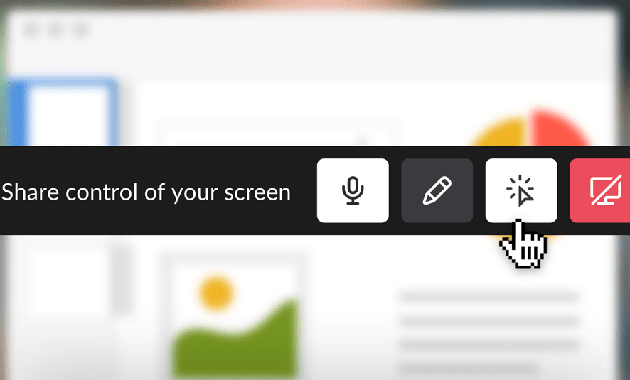 Slack interactive screen sharing