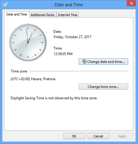 PC clock fall behind date and time settings