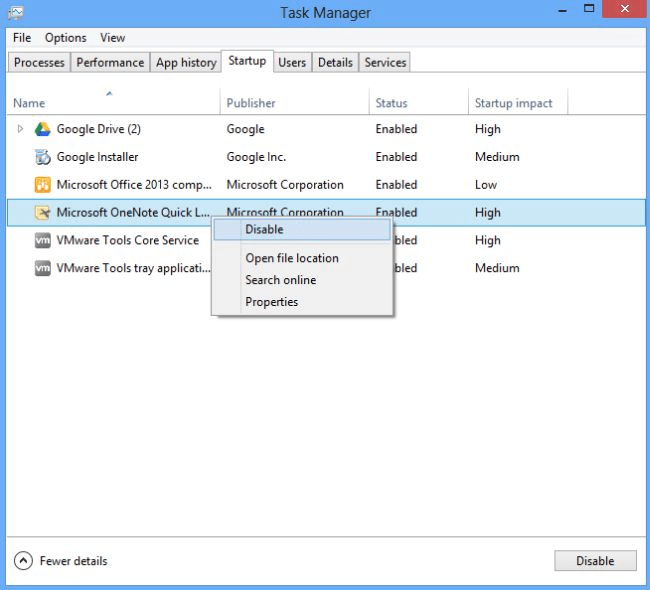 startup task manager mouse settings reset