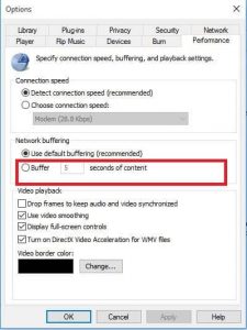 changing buffering settings on soda player acestream