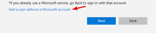 add a user without a Microsoft account Windows 10 Calculator doesn't start