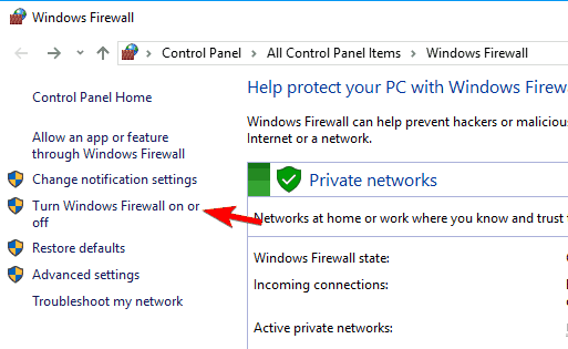 turn off windows firewall Calculator won't open in Windows 10