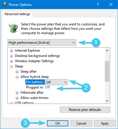 Windows disable sleep