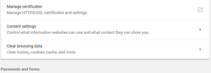 content settings chrome