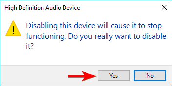 confirm device disable Laptop no sound, failed to play test tone