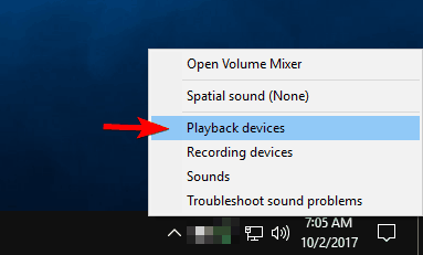 playback devices context menu Unable to play sound on laptop